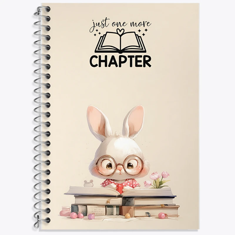 دفتر زبان 50 برگ خندالو مدل سه خط طرح Just One More Chapter کد F5848