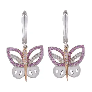 گوشواره طلا 18 عیار زنانه جواهری گاندی مدل A4226