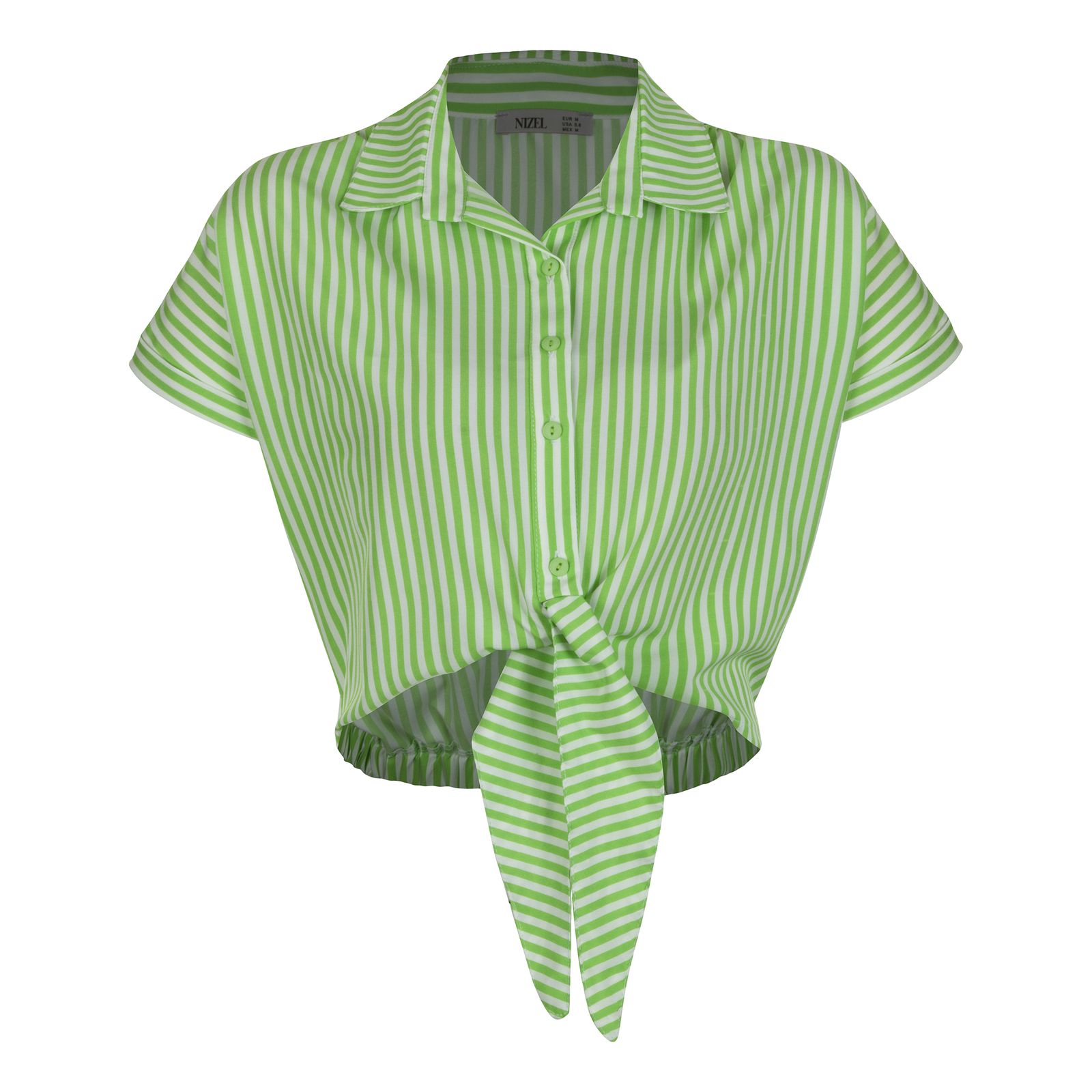 شومیز آستین کوتاه زنانه نیزل مدل 0951-158 رنگ سبز -  - 1