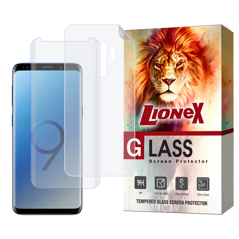 محافظ صفحه نمایش یووی لایونکس مدل UVNANOMTBL مناسب برای گوشی موبایل سامسونگ Galaxy S9 Plus به همراه محافظ پشت گوشی