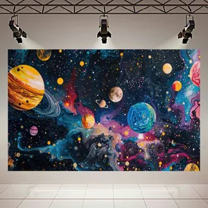 تابلو بوم طرح مخمل منظومه شمسی مدل خیالی کد AR3058620