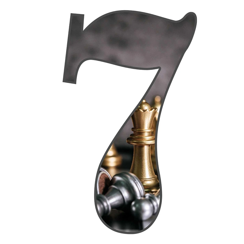 استند رومیزی مدل عدد 7 طرح شطرنج کد 1820