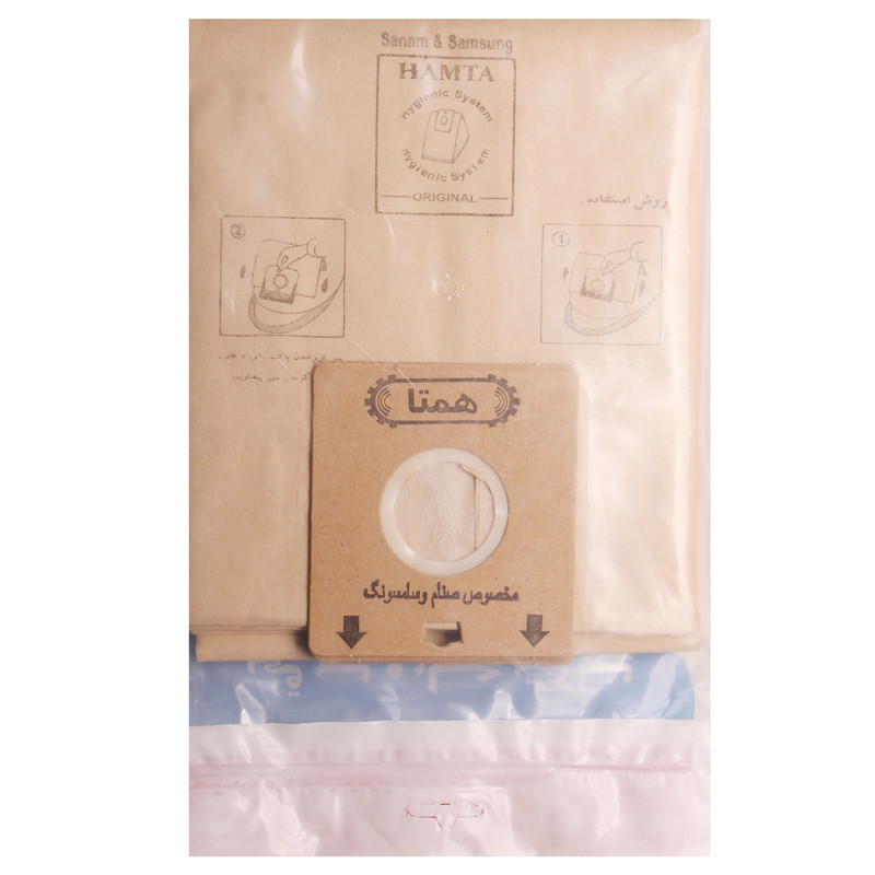 پاکت جاروبرقی همتا کد 9911 مناسب برای جارو های صنام و سامسونگ بسته 5 عددی