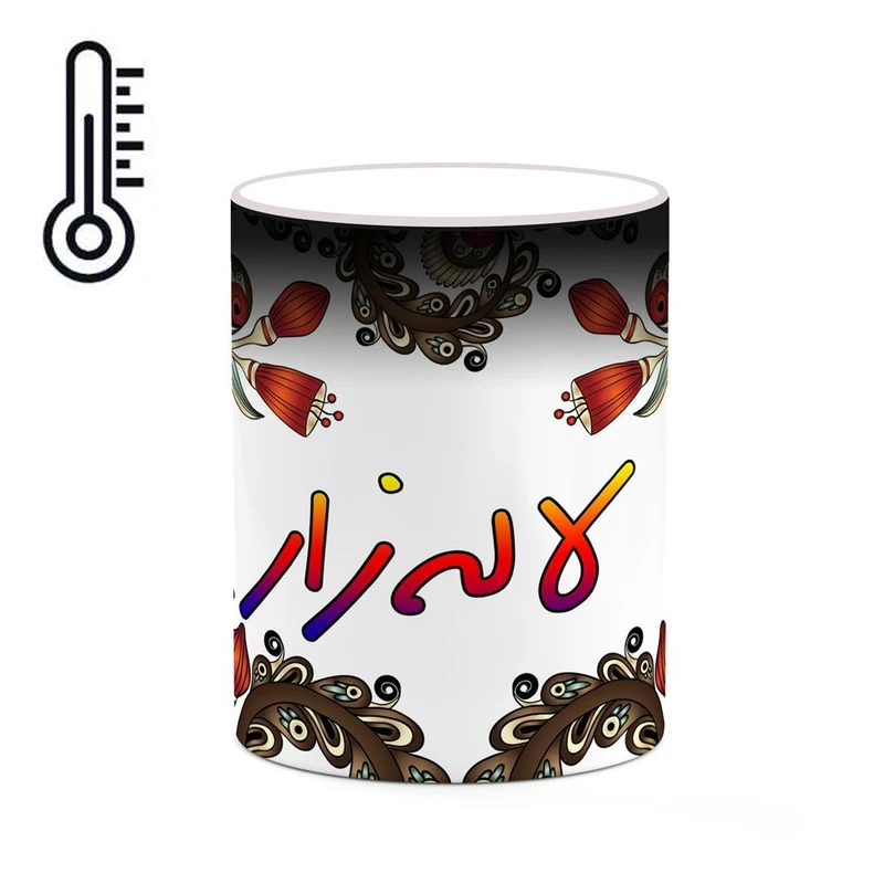 ماگ حرارتی کاکتی مدل اسم لاله_زار طرح سنتی گل و بته کد mgh46884