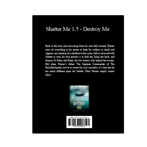 کتاب Shatter Me 1.5 - Destroy Me اثر Tahereh Mafi انتشارات نبض دانش کتاب Shatter Me 1.5 - Destroy Me اثر Tahereh Mafi انتشارات نبض دانش