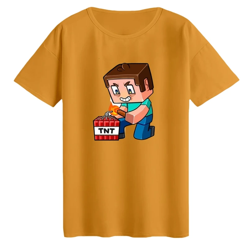 تی‌شرت لانگ آستین کوتاه زنانه مدل ماینکرفت کد 15