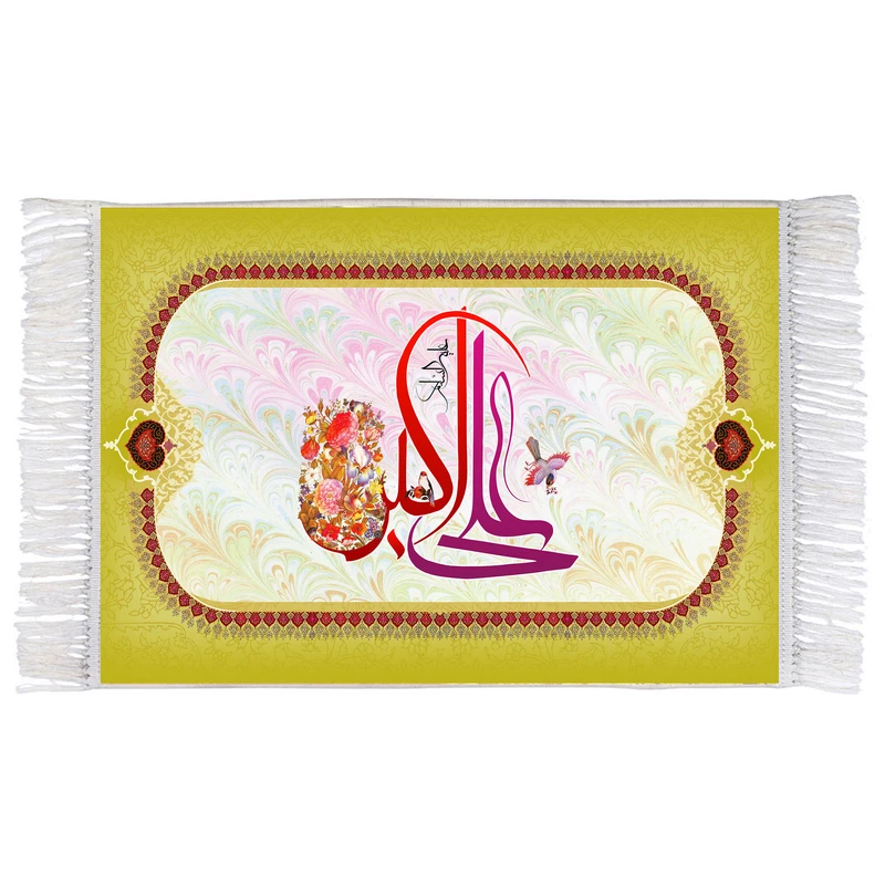 فرش ماشینی دیوارکوب اطلس آبی مدل علی اکبر کد T4679