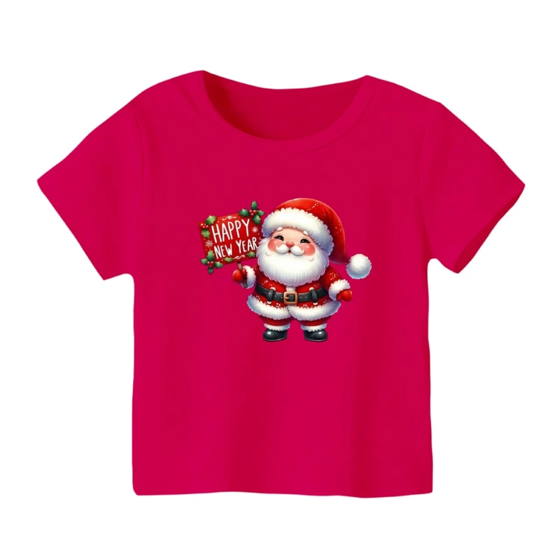 تی شرت آستین کوتاه بچگانه مدل بابانوئل کریسمس کد 45