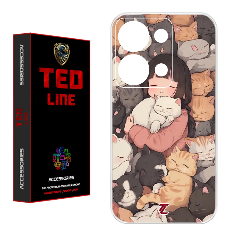 کاور تدلاین طرح گربه کد 1171 مناسب برای گوشی موبایل شیائومی Redmi Note 13 Pro 4G / Poco M6 Pro