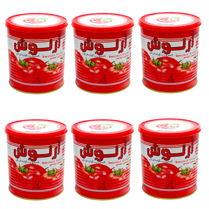 کنسرو رب گوجه فرنگی آرنوش - 800 گرم مجموعه 6 عددی