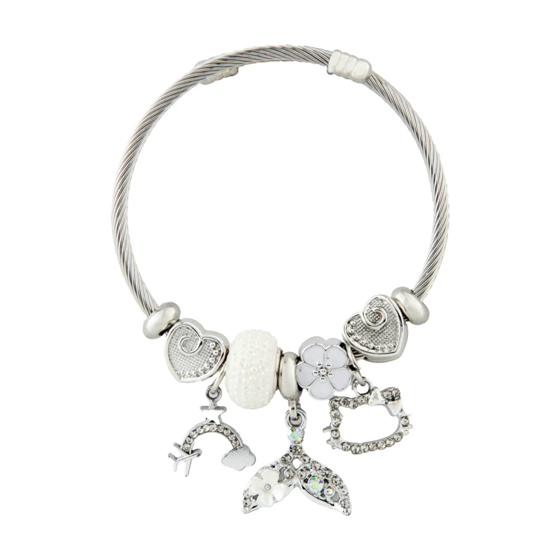 دستبند النگویی زنانه مدل پاندورا طرح کیتی کد 1887