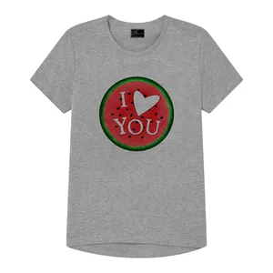 تی شرت دخترانه مدل یلدا کد J78 رنگ طوسی