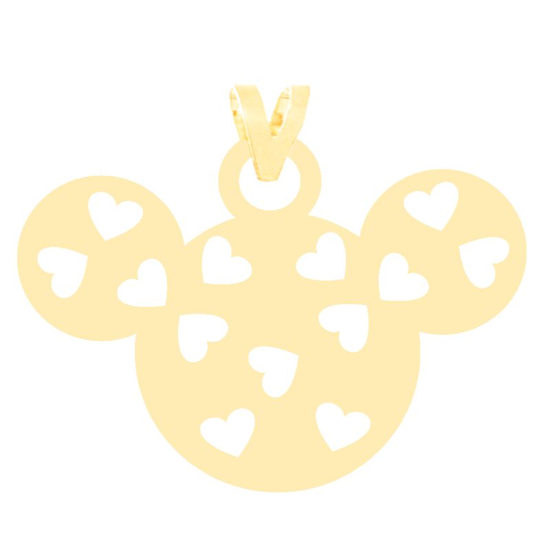 آویز گردنبند طلا 18 عیار زنانه کرابو طرح میکی موس و قلب مدل Kr3300 -  - 2