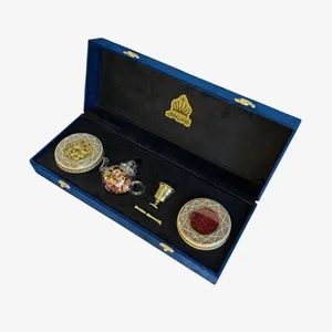 زعفران نگین زرتاج - 3 گرم به همراه هل - 10 گرم و قوری و هاون