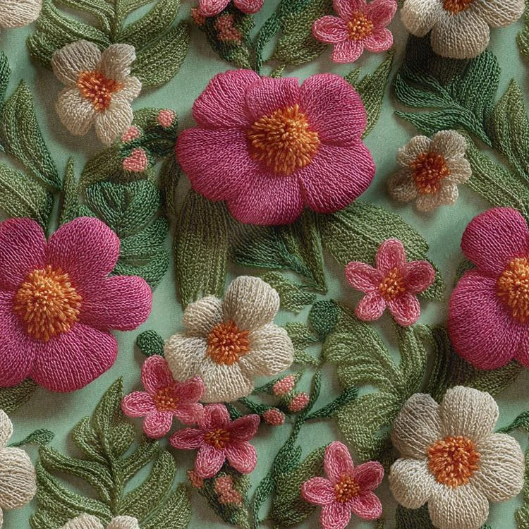 پارچه ملحفه عرض 1.5 متر پارچه باما طرح پنج بعدی گل رستا کد 5014399 رنگ سبز