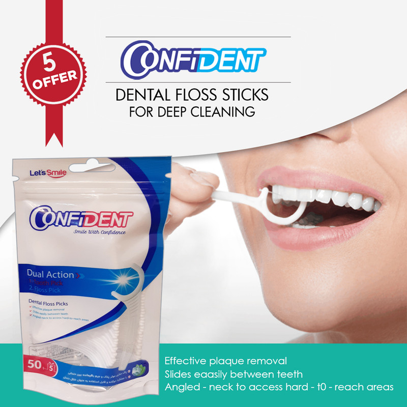 نخ دندان کانفیدنت مدل کمانی مجموعه 4 عددی