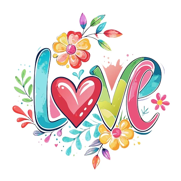  استیکر پارچه و لباس پاد آفرین طرح عشق کد 2465