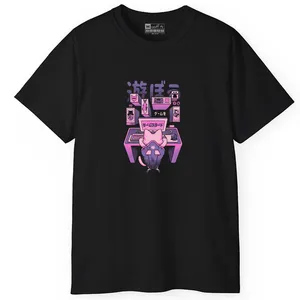 تی شرت آستین کوتاه مردانه پاد آفرین مدل اسپرت طرح گربه گیمر گیمینگ کد 01009