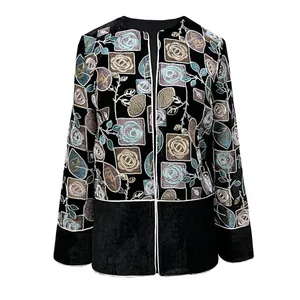 مانتو زنانه مدل مخمل سوزندوزی طرح گل