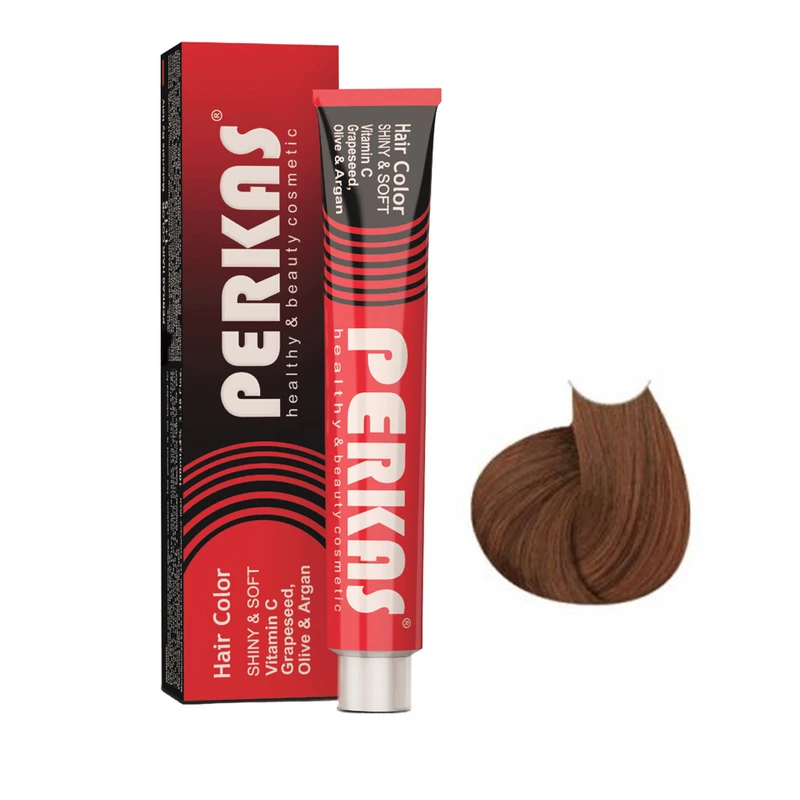 رنگ مو پرکاس شماره 6.8 حجم 100 میلی‌لیتر رنگ بلوند شکلاتی تیره