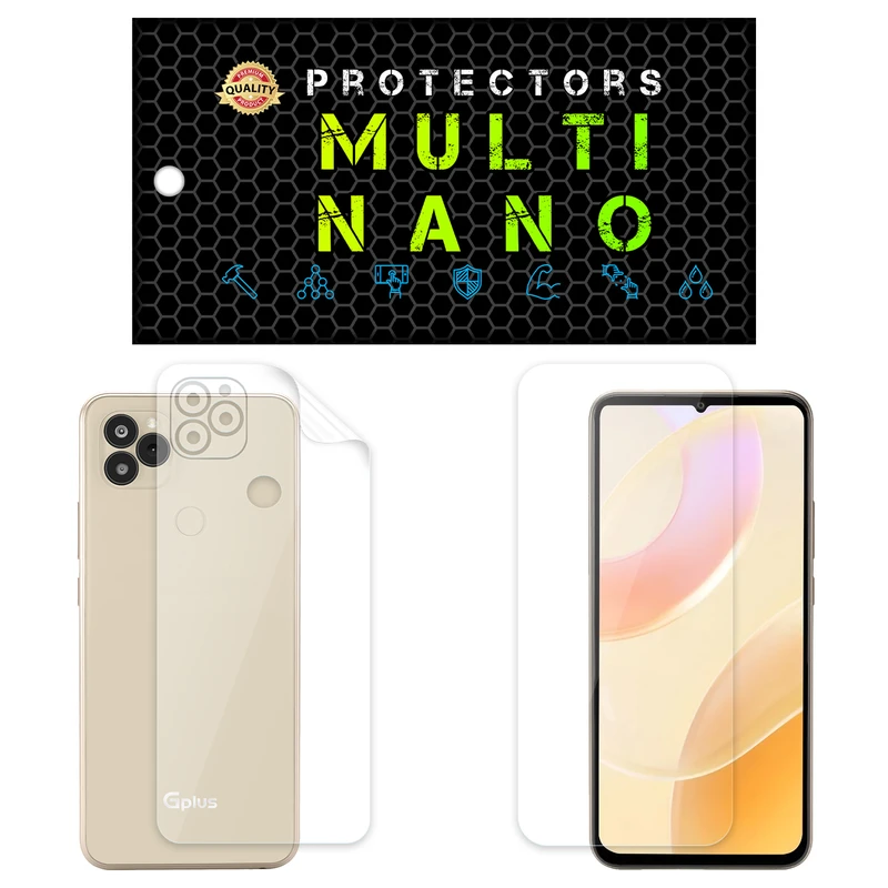 محافظ صفحه نمایش مولتی نانو مدل X-SFT مناسب برای گوشی موبایل جی پلاس Q20 به همراه محافظ پشت