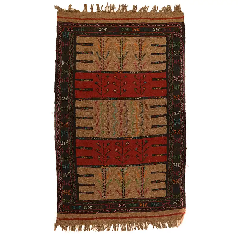 گلیم دستباف دو متری مدل سفره کردی کد 140525