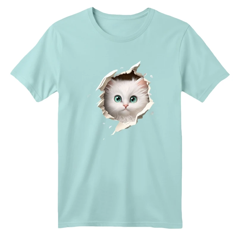 تی شرت آستین کوتاه بچگانه مدل گربه کد۳