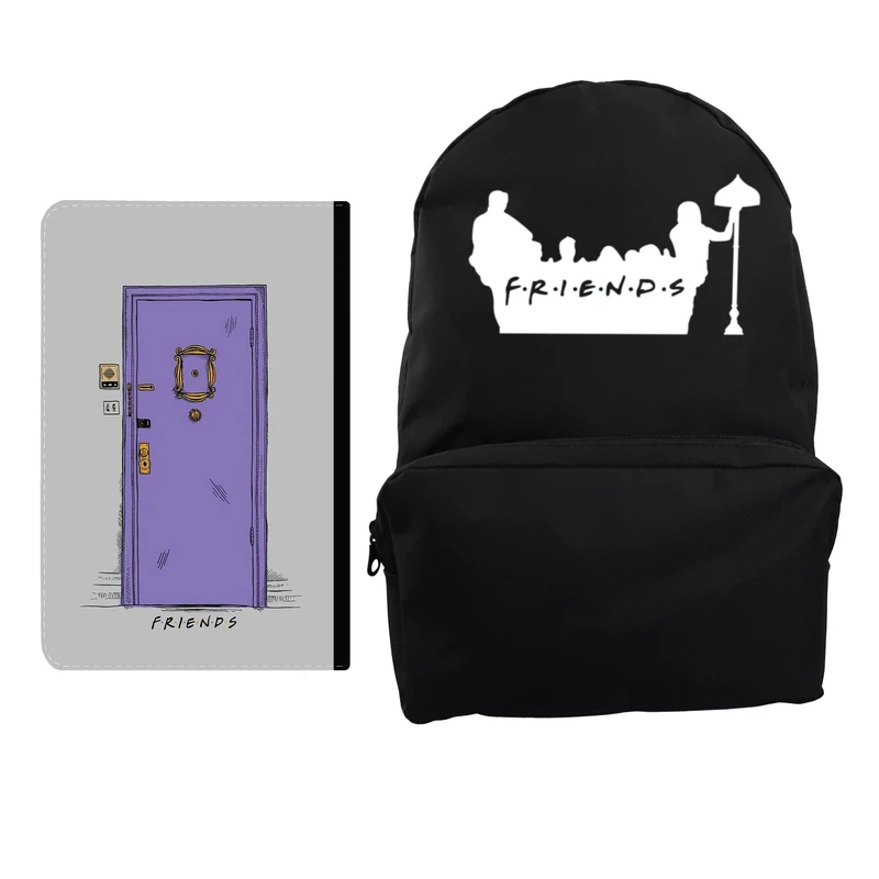 کوله پشتی مدل سریال فرندز کد KP-233 به همراه کلاسور