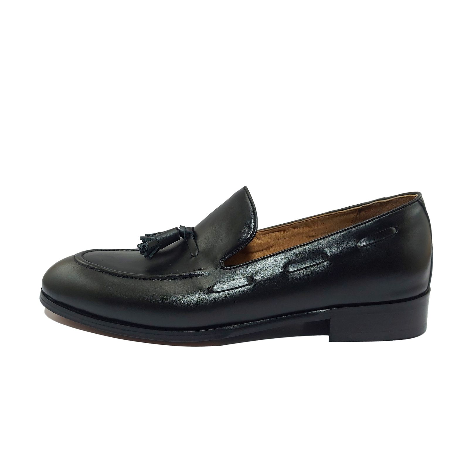 کفش مردانه کرمانی مدل تمام چرم دستدوز طبیعی کد 1020 رنگ مشکی