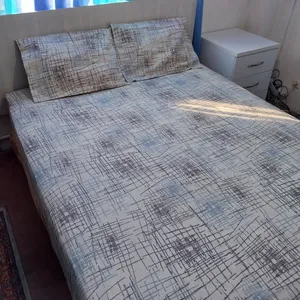 سرویس ملحفه مدل کشدوز niki05.25 طرح خط‌خطی کد 160  دو نفره سه تکه