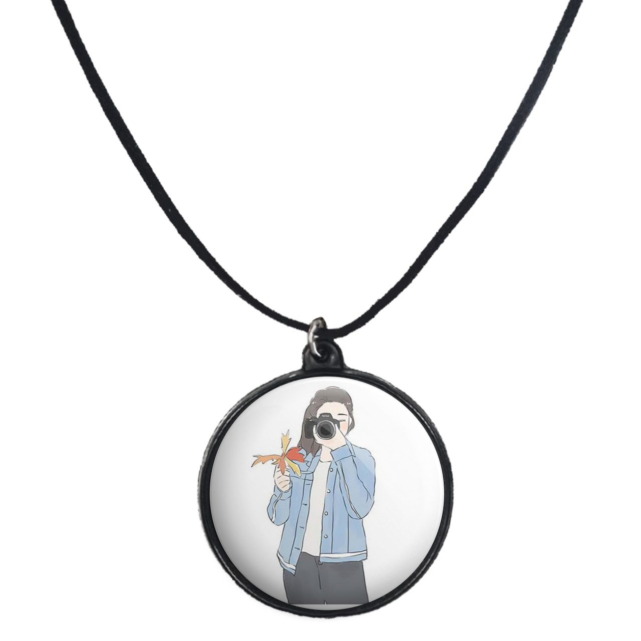 گردنبند پرمانه طرح عکاس کد pmb.5143 مدل دو طرفه