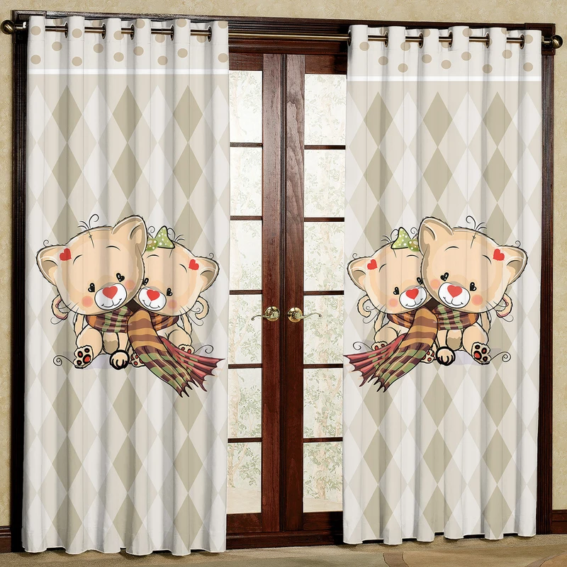  پرده مدل خرس مخمل پانچی کد 1546 سایز 140x280 سانتی متر