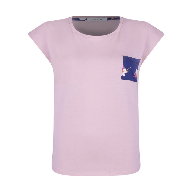 ست تی شرت و شلوارک زنانه افراتین مدل زرپران کد 6596 رنگ صورتی