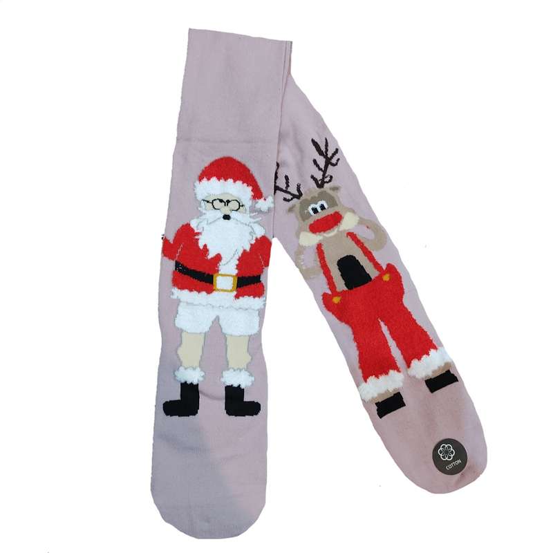 جوراب دخترانه مدل گوزن و بابانوئل