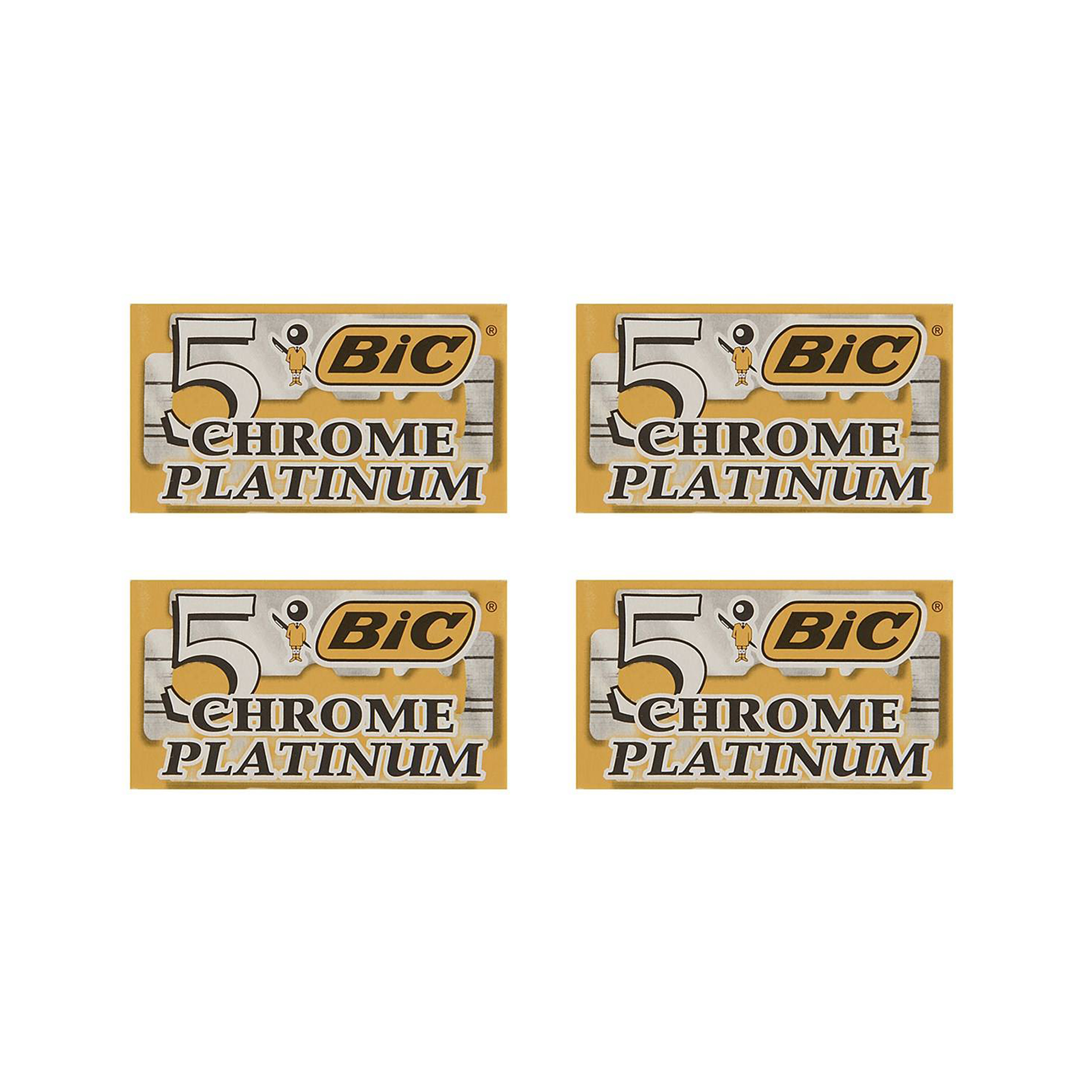 تیغ یدک سنتی بیک مدل Platinum Chromium Double Edge مجموعه 4 عددی