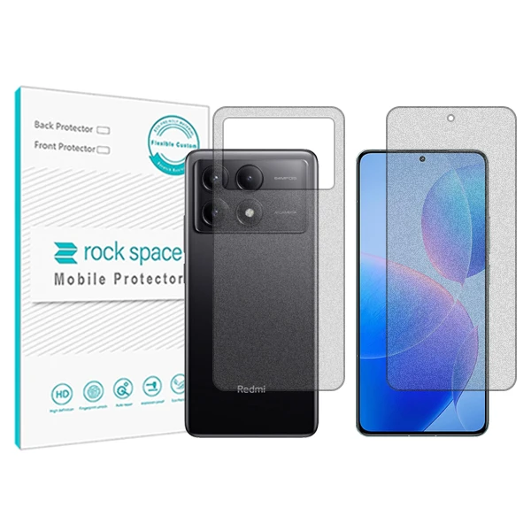 محافظ صفحه نمایش مات راک اسپیس مدل HyMTT مناسب برای گوشی موبایل شیائومی Redmi K70 Pro به همراه محافظ پشت