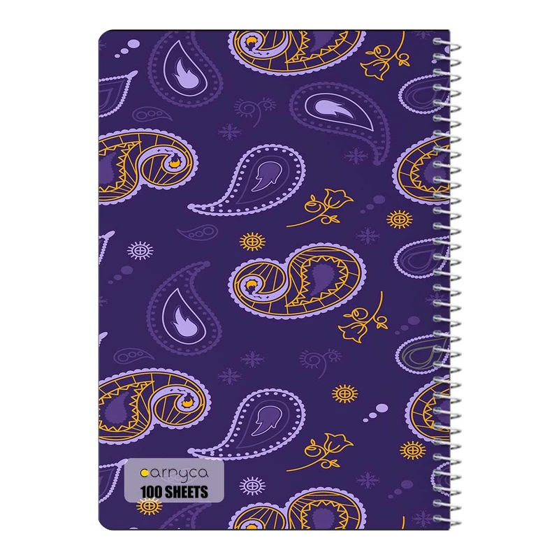 دفتر شطرنجی 100 برگ سیمی کارنیکا طرح پترن ایرانی Persian Pattern کد 93564
