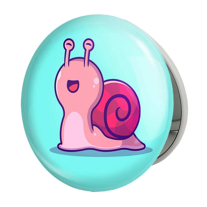 آینه جیبی خندالو طرح حیوانات بامزه حلزون مدل تاشو کد 25396 