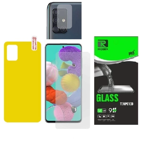 محافظ صفحه نمایش روبیکس مدل SA-A71 مناسب برای گوشی موبایل سامسونگ Galaxy A71 به همراه محافظ پشت گوشی و محافظ لنز دوربین