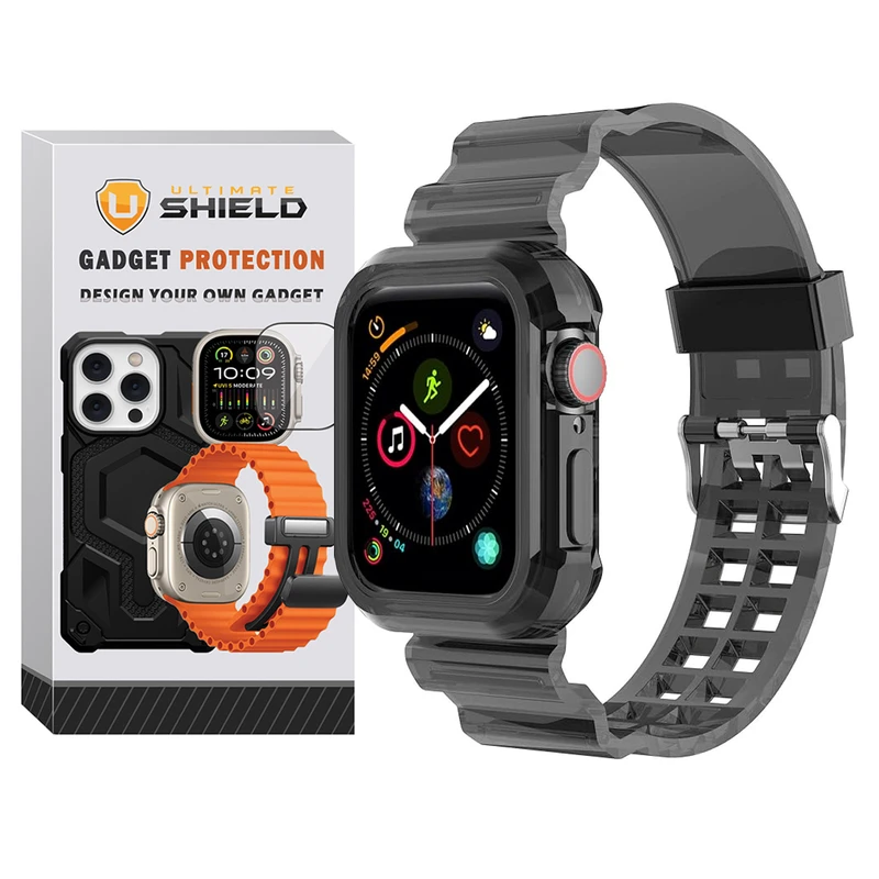 بند آلتیمیت شیلد مدل Transparent Shock مناسب برای اپل واچ 40 mm سری 5 به همراه کاور