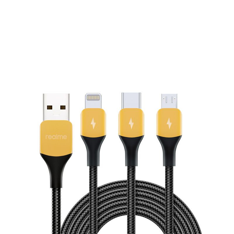 کابل تبدیل USB به USB-C / microUSB / لایتنینگ ریلمی مدل RTX2124 طول 1.2 متر