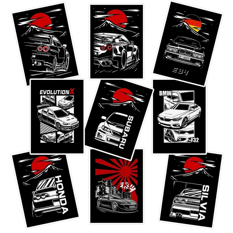    استیکر لپ تاپ ماسا دیزاین طرح car کد SAM109 مجموعه 9 عددی