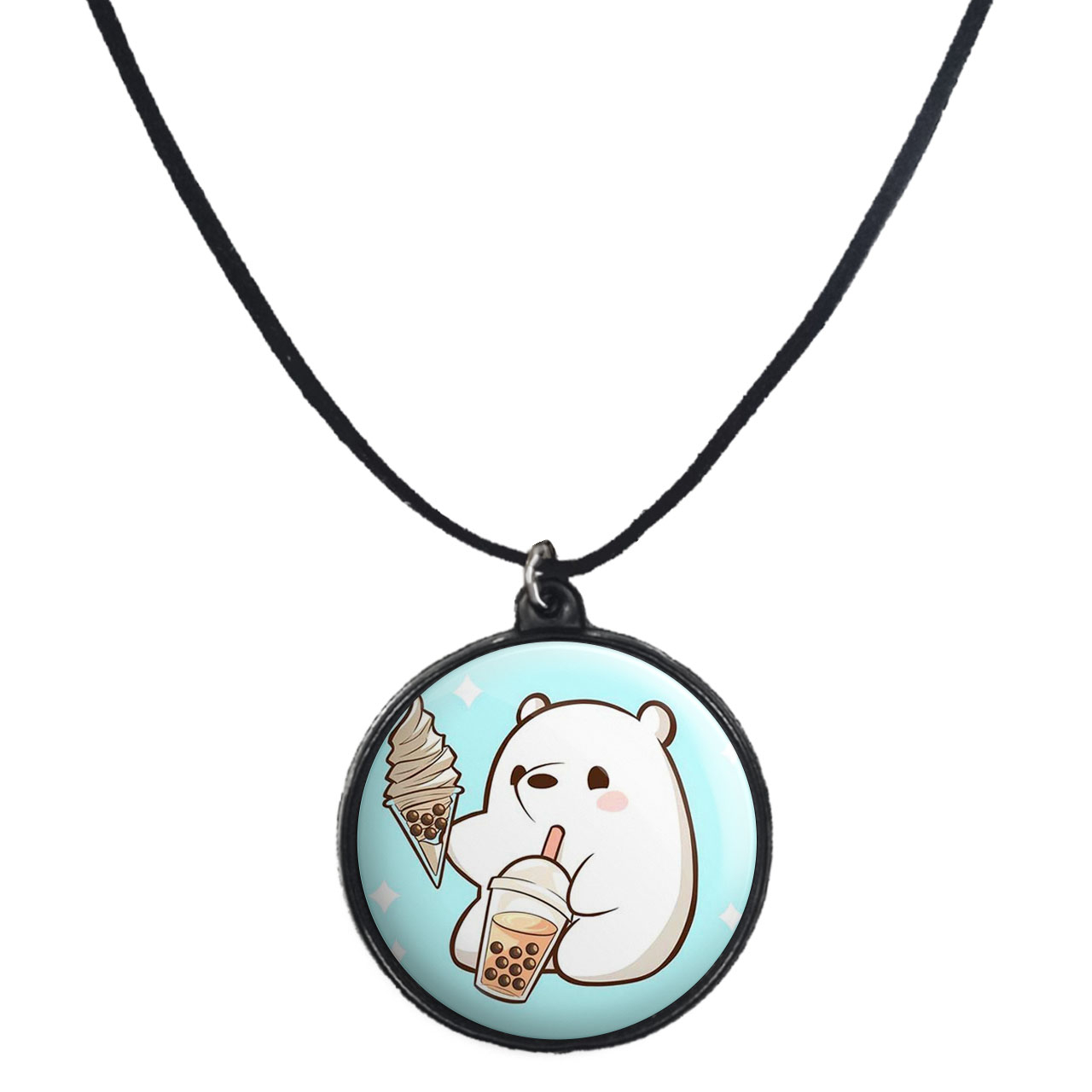 گردنبند پرمانه طرح خرس‌های کله‌فندقی کد pmb.10172 مدل دو طرفه