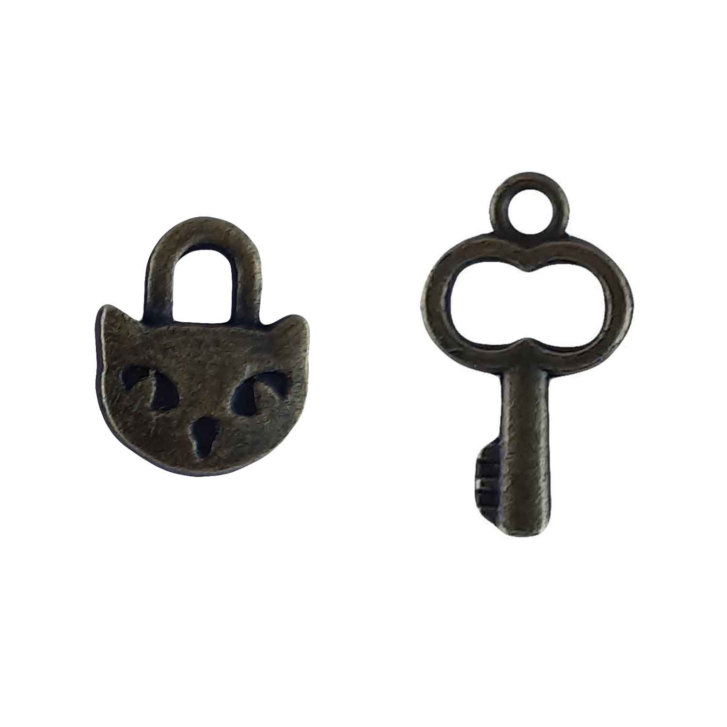 آویز دستبند طرح قفل و کلید مدل 77 مجموعه 2 عددی