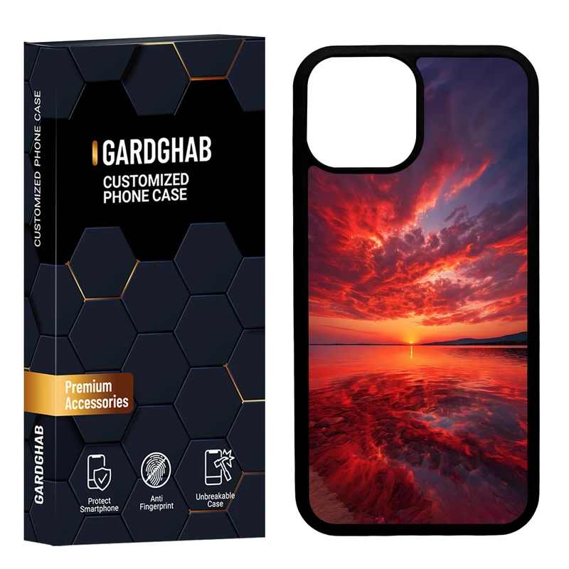 کاور گارد قاب مدل دورژله ای پشت گلس طبیعت مناسب برای گوشی موبایل اپل iPhone 13 Mini