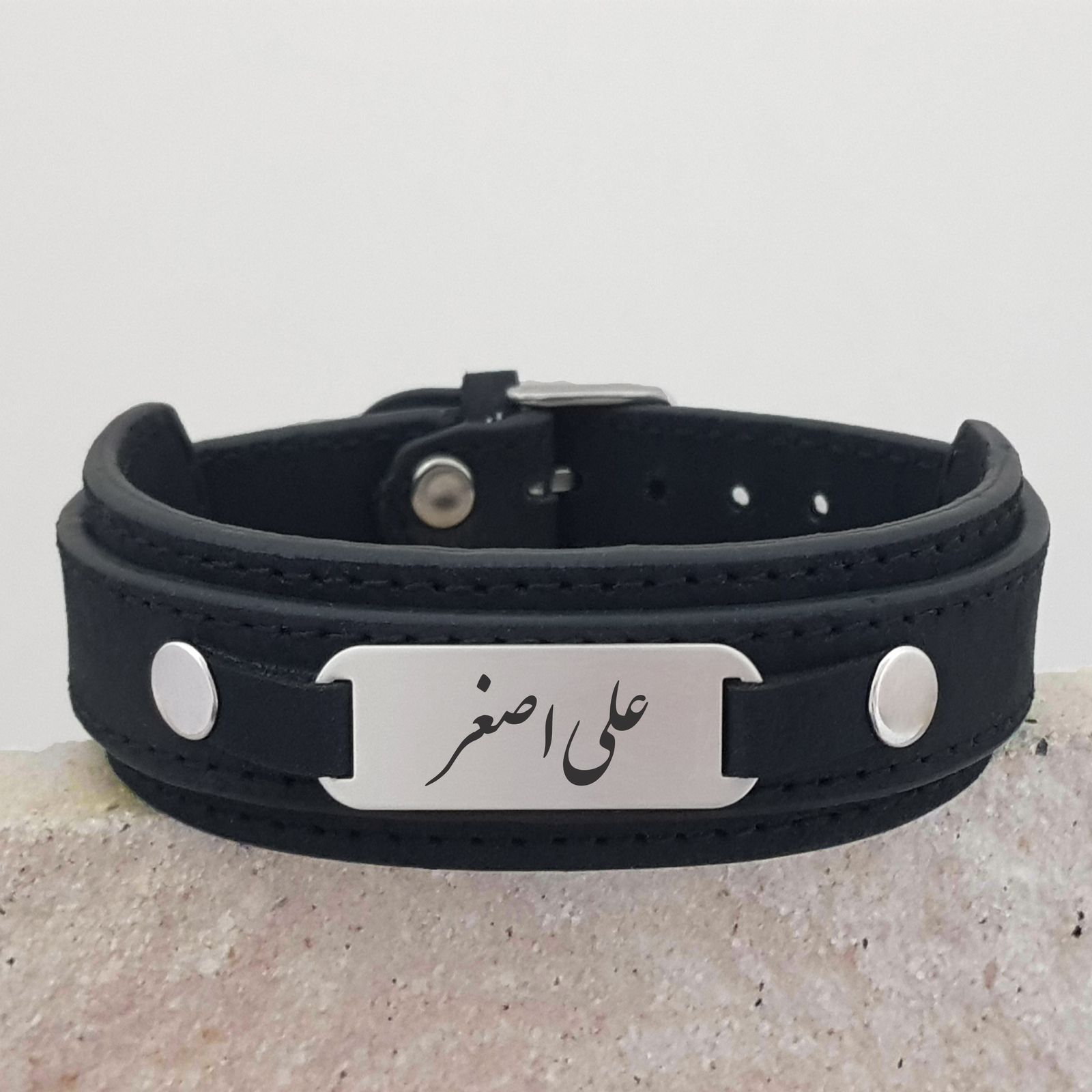 دستبند نقره مردانه ترمه ۱ مدل علی اصغر کد Dcsf0144 -  - 2
