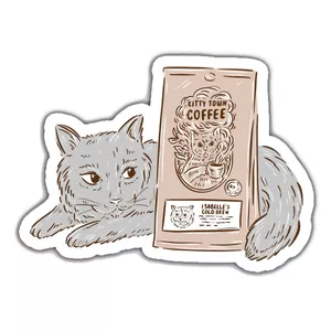 استیکر لپ تاپ و موبایل گوفی طرح قهوه فروشی کیتی مدل  Kitty coffee