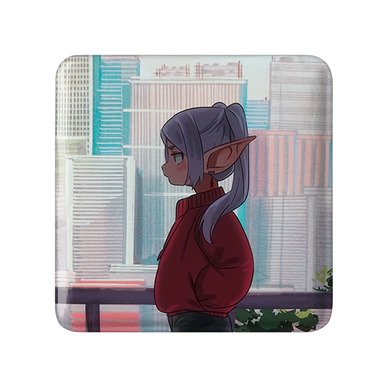 مگنت خندالو طرح انیمه فریرن (Frieren) مدل مربعی کد 33868