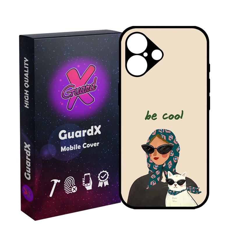 کاور گارد ایکس طرح دختر و گربه مدل 10726 مناسب برای گوشی موبایل اپل iPhone 16