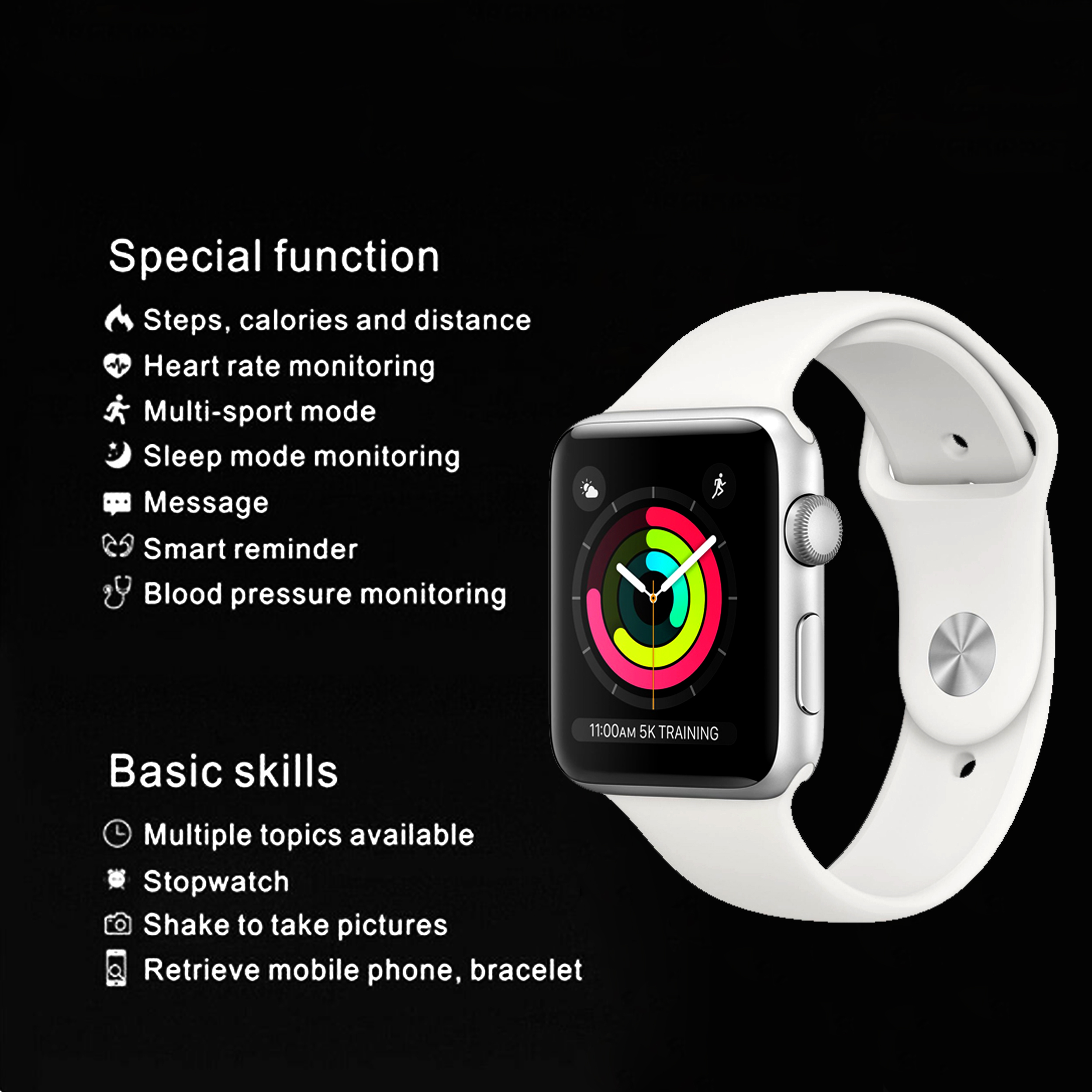 GEEKINFIT i6 Smartwatch Men Fitness Tracker Sleep Monitor Watch